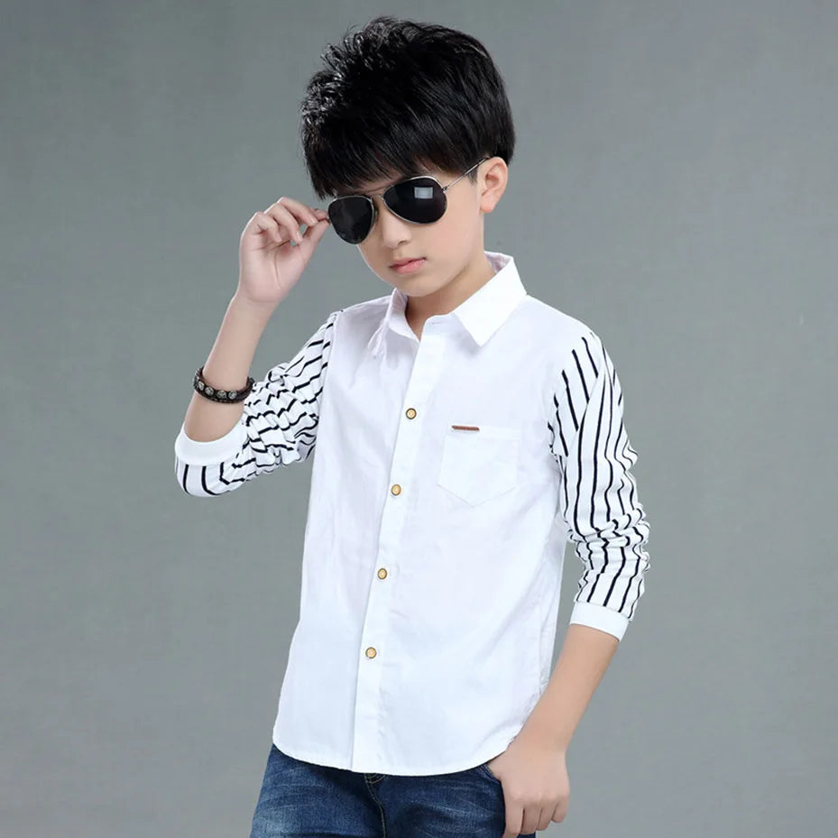 Boys School Graduation Turn Down Collar Shirt
