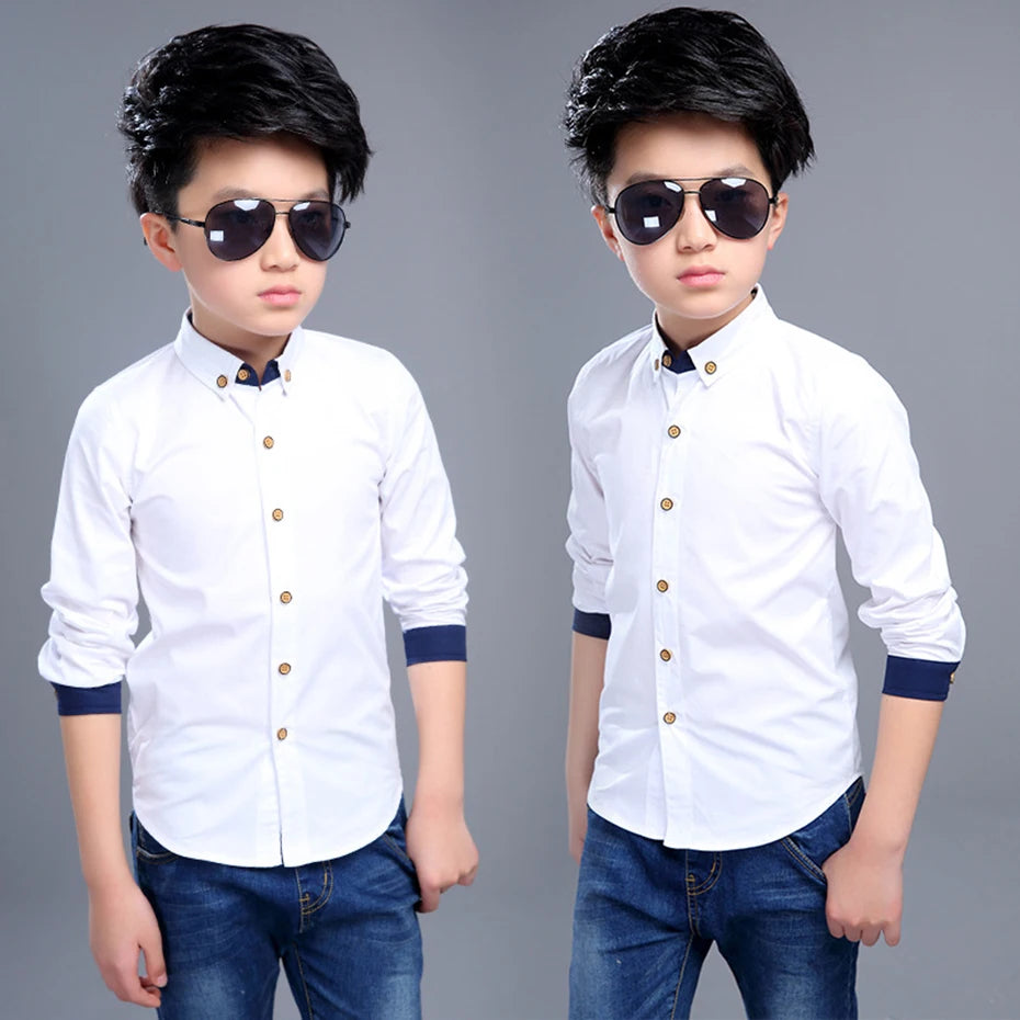 Boys School Graduation Turn Down Collar Shirt