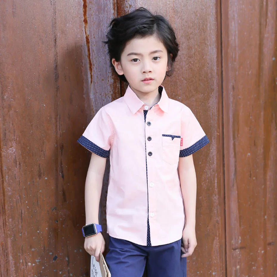 Boys School Graduation Turn Down Collar Shirt