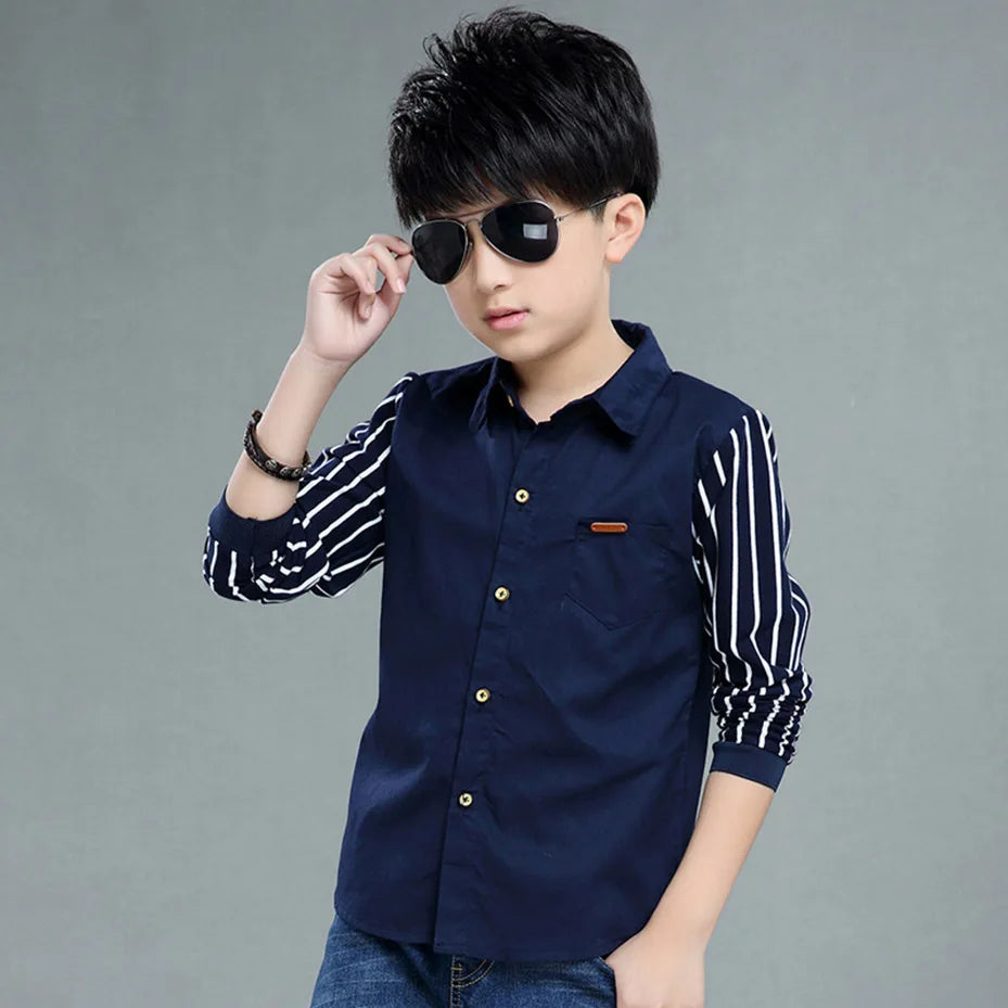Boys School Graduation Turn Down Collar Shirt