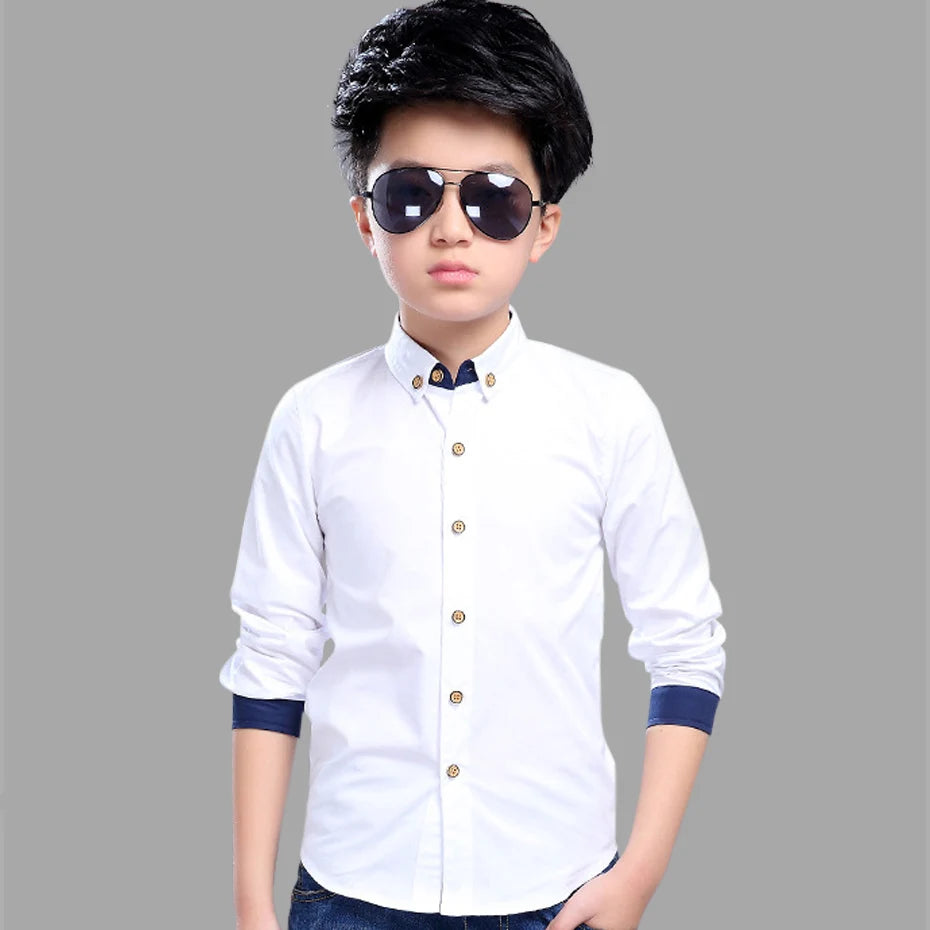 Boys School Graduation Turn Down Collar Shirt