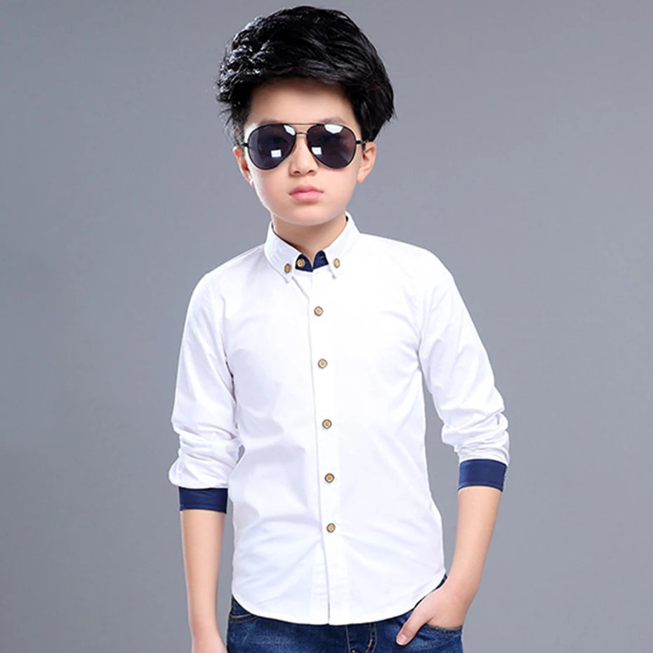 Boys School Graduation Turn Down Collar Shirt