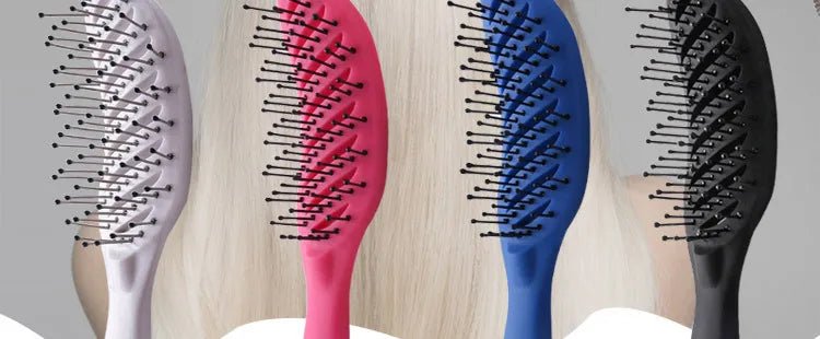 9 - Row Detangling Hair Brush - Scalp Massage Styling Hairbrush - lily supply