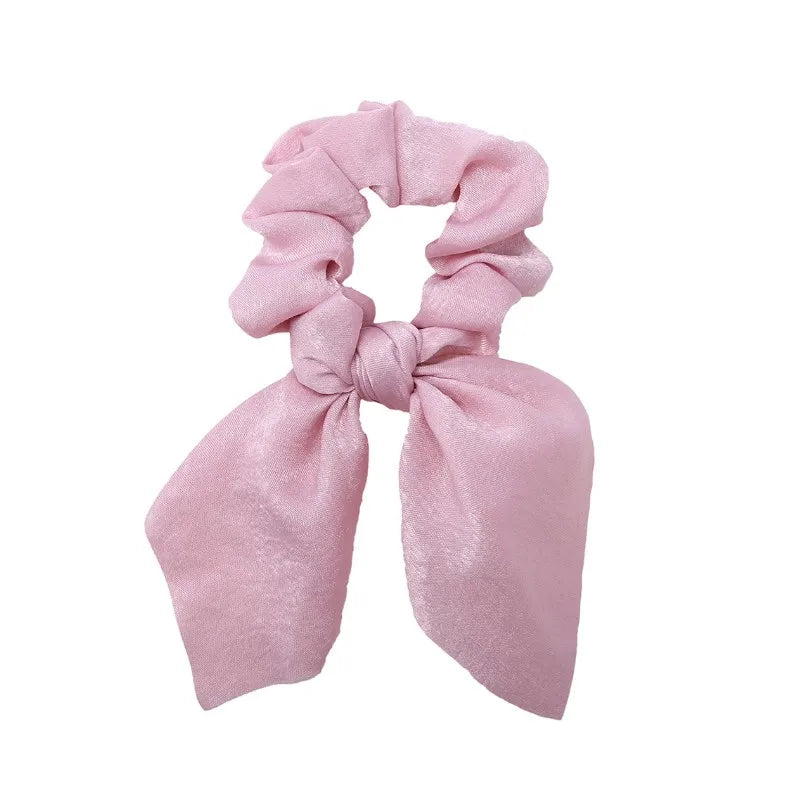 Floral Bow Scrunchies - Printed Elastic Hair Ties for Women & Girls