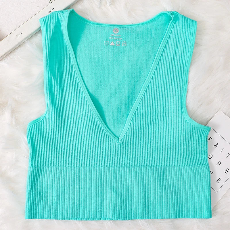 Women's V-Neck Seamless Bra Camisole