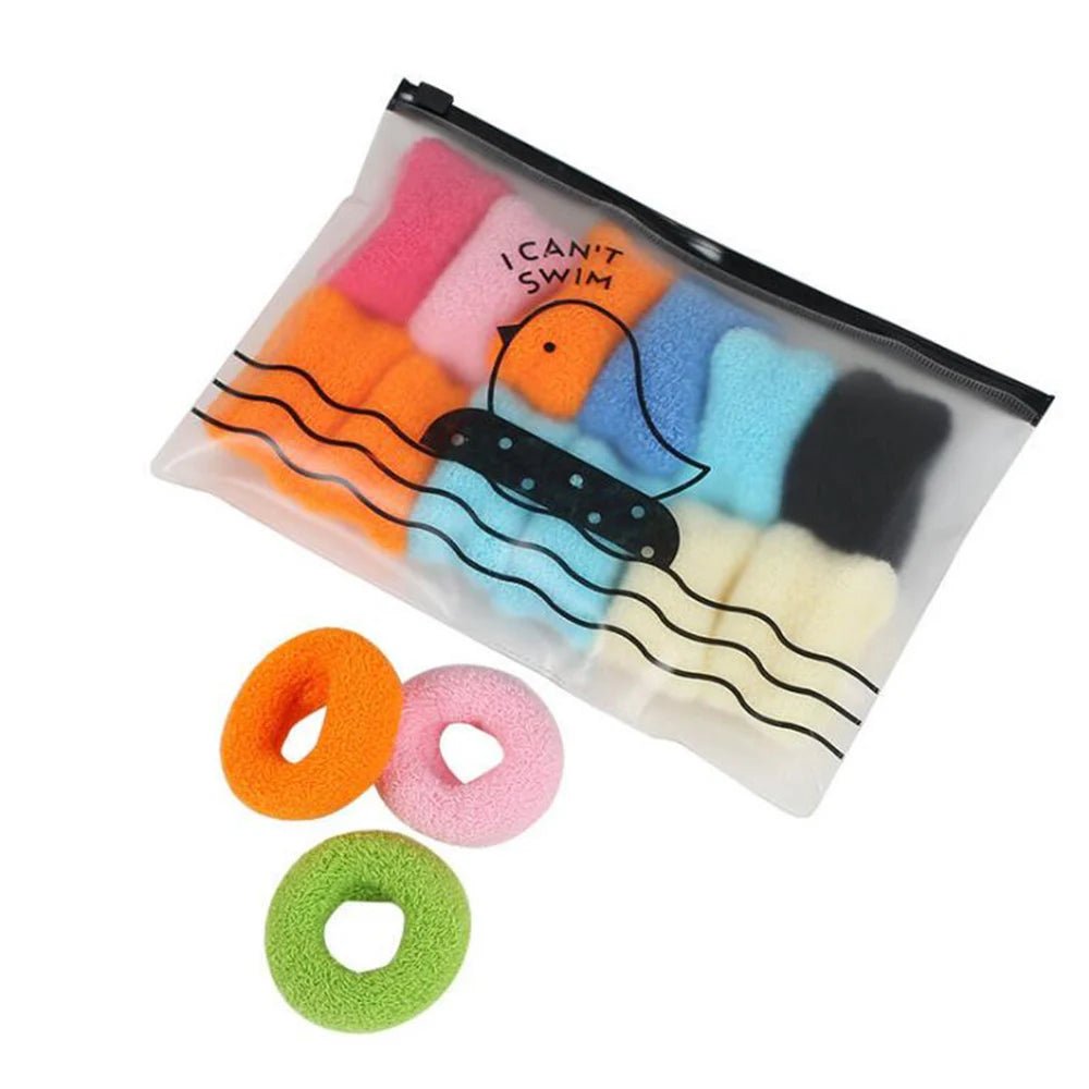 Colourful Wide Elastic Hair Scrunchie Ring - Ponytail Holder for Women - lily supply