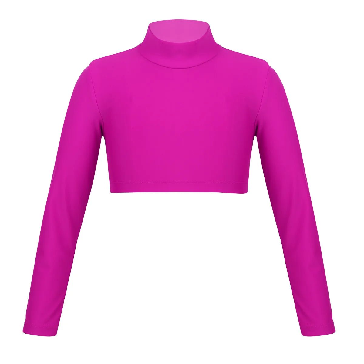 Kids Girls Crop Tops Girl's T-Shirts Top Long Sleeves Tshirts Ballet Gymnastics Dance Wear Children Sports Fitness Tops Tees - lily supply