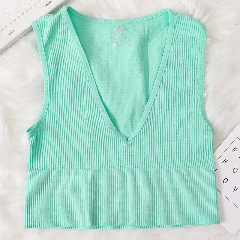 Women's V-Neck Seamless Bra Camisole