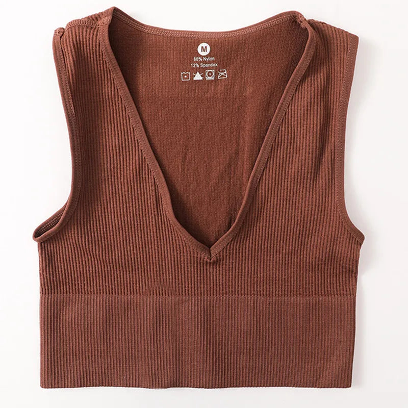 Women's V-Neck Seamless Bra Camisole