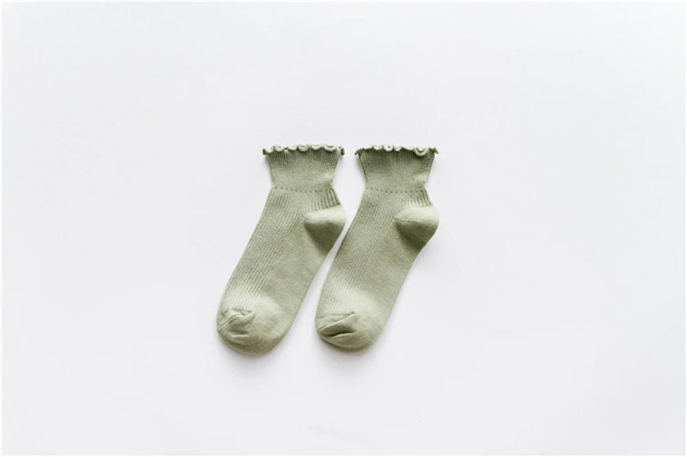 Fashion Lace Ruffles Soft Cotton Women Socks - lily supply