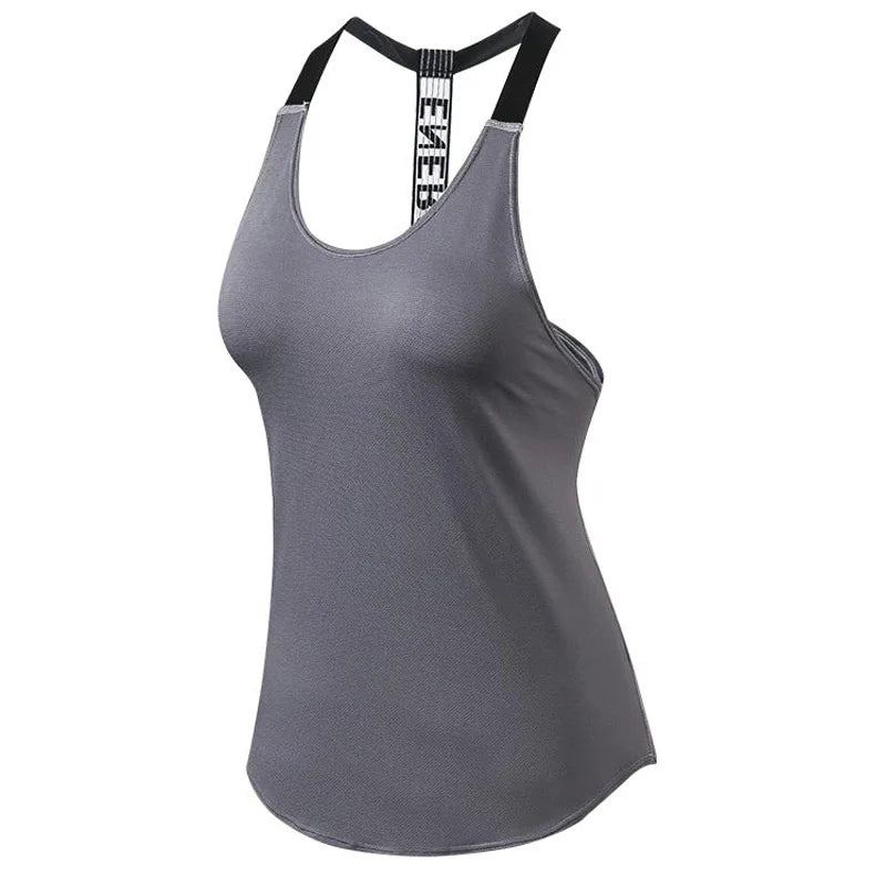 2024 Gym Tops Women's Sports Top Letter Backless Shirts Sleeveless Yoga Tops Fitness Running Quick Dry Tank Crop Top - lily supply
