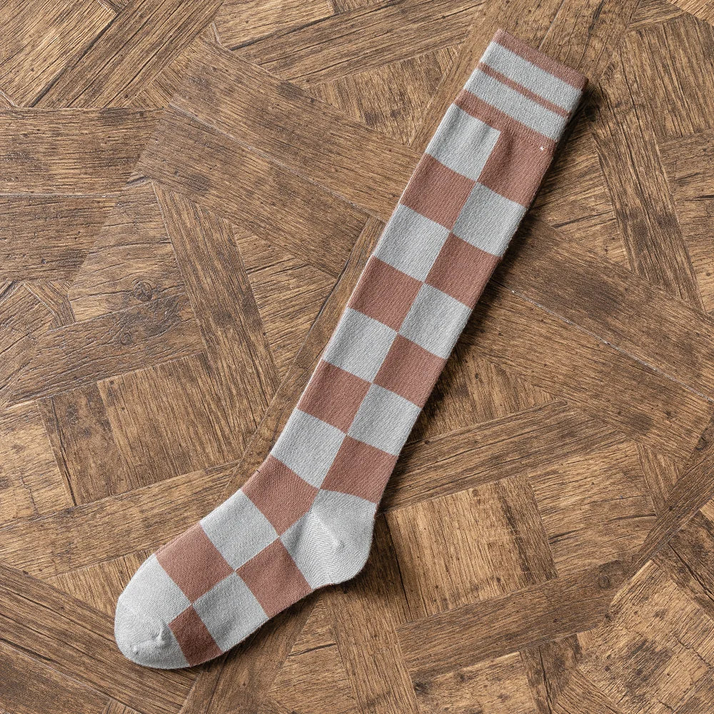 Salina Women's Combed Cotton Mid Tube Calf Socks - Retro Fashion Leisure Sports