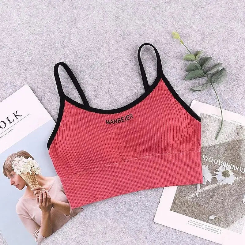 New Sports Bra For Women Gym Sexy Crop Top Bra Women Cotton Underwear Soft Comfort Tube Tops Female Brassiere Tops For Girls - lily supply