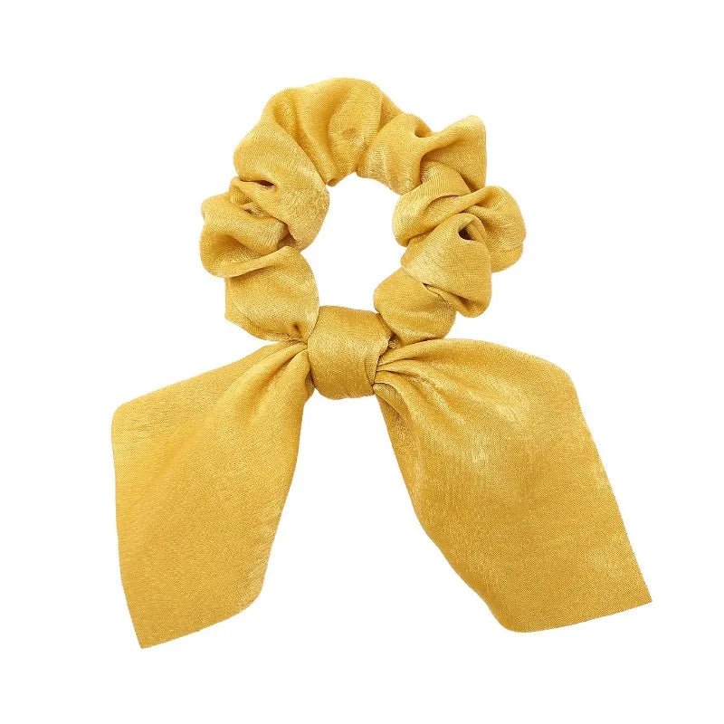 Floral Bow Scrunchies - Printed Elastic Hair Ties for Women & Girls - lily supply