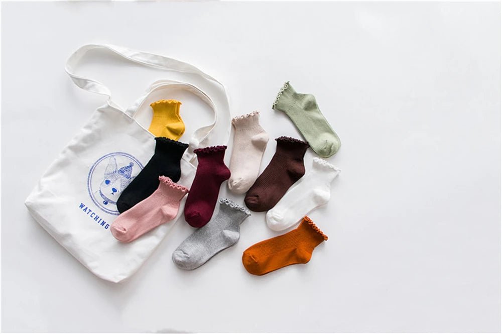 Fashion Lace Ruffles Soft Cotton Women Socks - lily supply