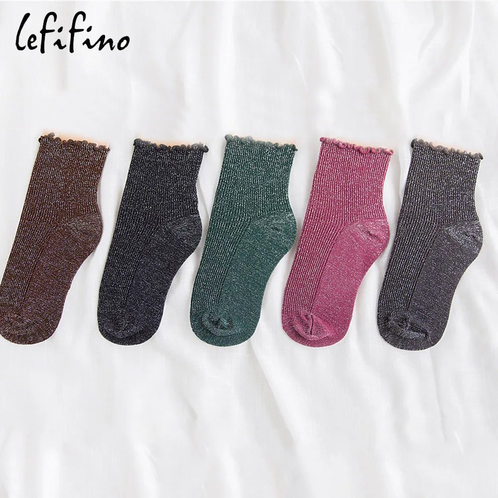 Fashion Retro Shining Surface Women's Socks - lily supply