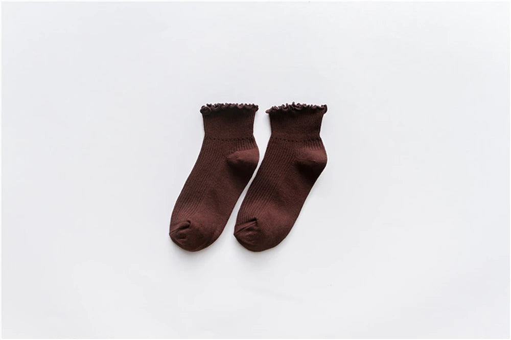 Fashion Lace Ruffles Soft Cotton Women Socks