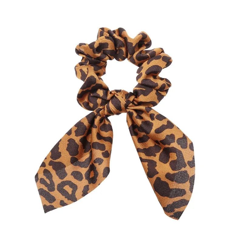 Floral Bow Scrunchies - Printed Elastic Hair Ties for Women & Girls - lily supply