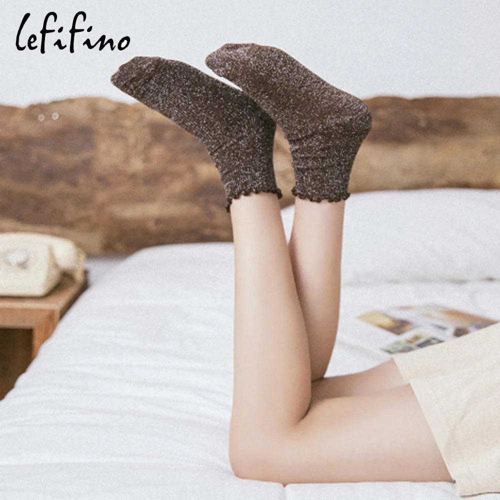Fashion Retro Shining Surface Women's Socks - lily supply