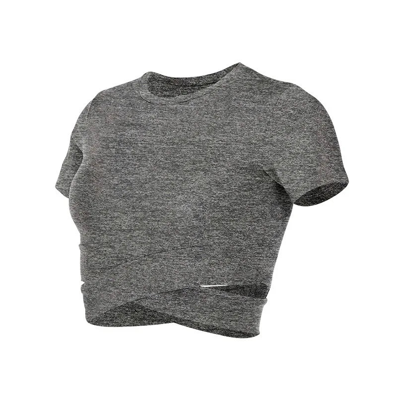 Women's Fitness T-shirts 2024 Clothing Gym Shirt Female Seamless Yoga Top Sportswear Crop Tops Sports Wear For Women T-shirt - lily supply