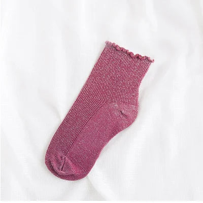 Fashion Retro Shining Surface Women's Socks