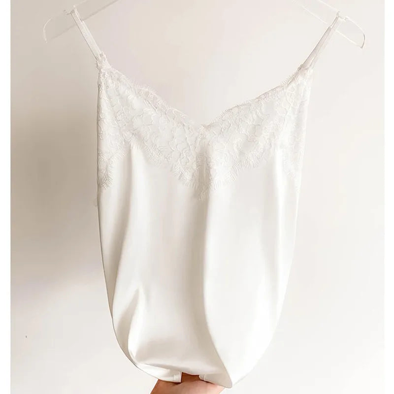 Women's Silk Satin V-Neck Camisole Tank Top