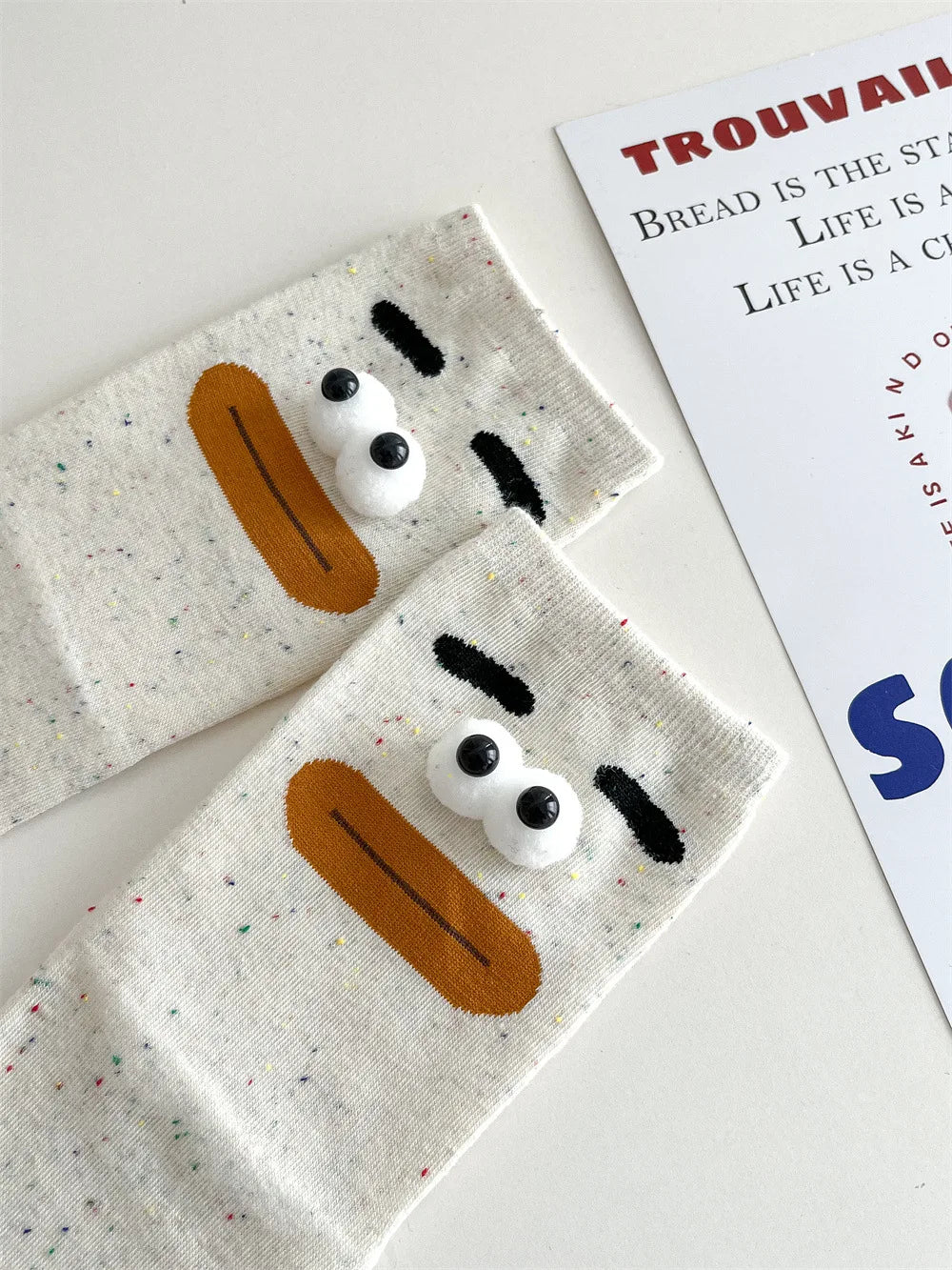 Funny Expression Women's Socks - Cute Cartoon Gift