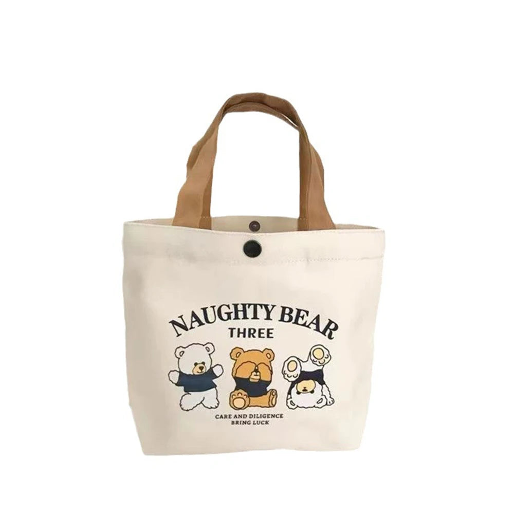 Canvas Small Versatile Handbag - Lunch & Shopping Bag