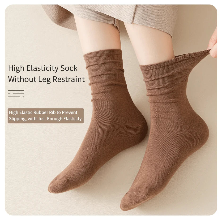 Women's Solid Colour Mid Tube Socks – Everyday Casual Socks