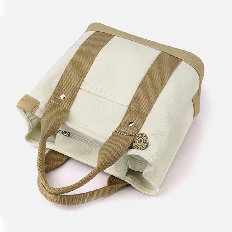 Canvas Tote Bag - Portable Large Capacity Lunch Bento Bucket Handbag