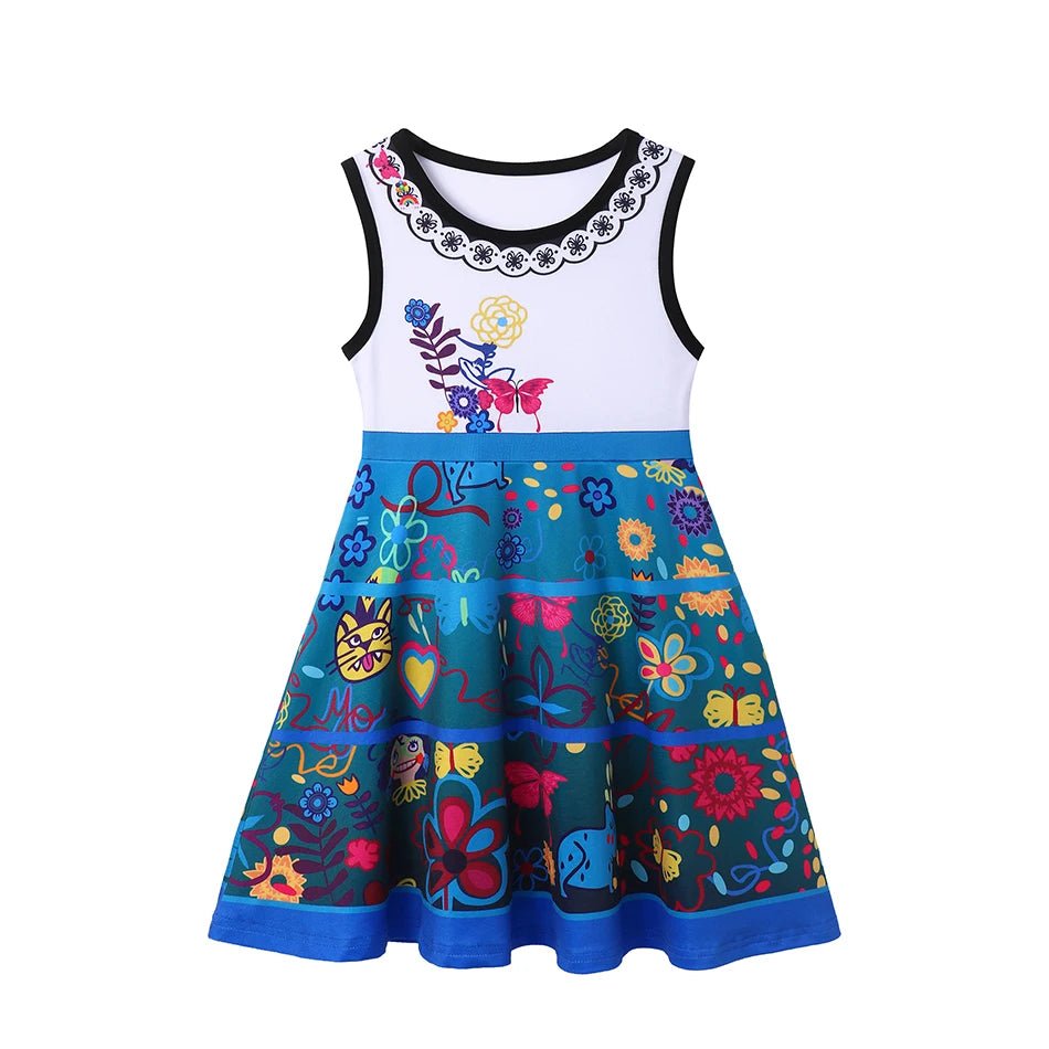 Children's Casual Dress for Girls Mermaid Rapunzel Dress One - Shoulder Sling Short Sleeve Princess Costume Summer Casual Vest - lily supply