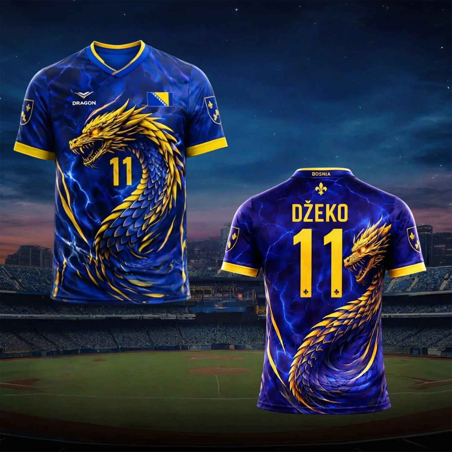 Bosnia & Herzegovina Football Jersey – Crew Neck Fan Shirt - lily supply