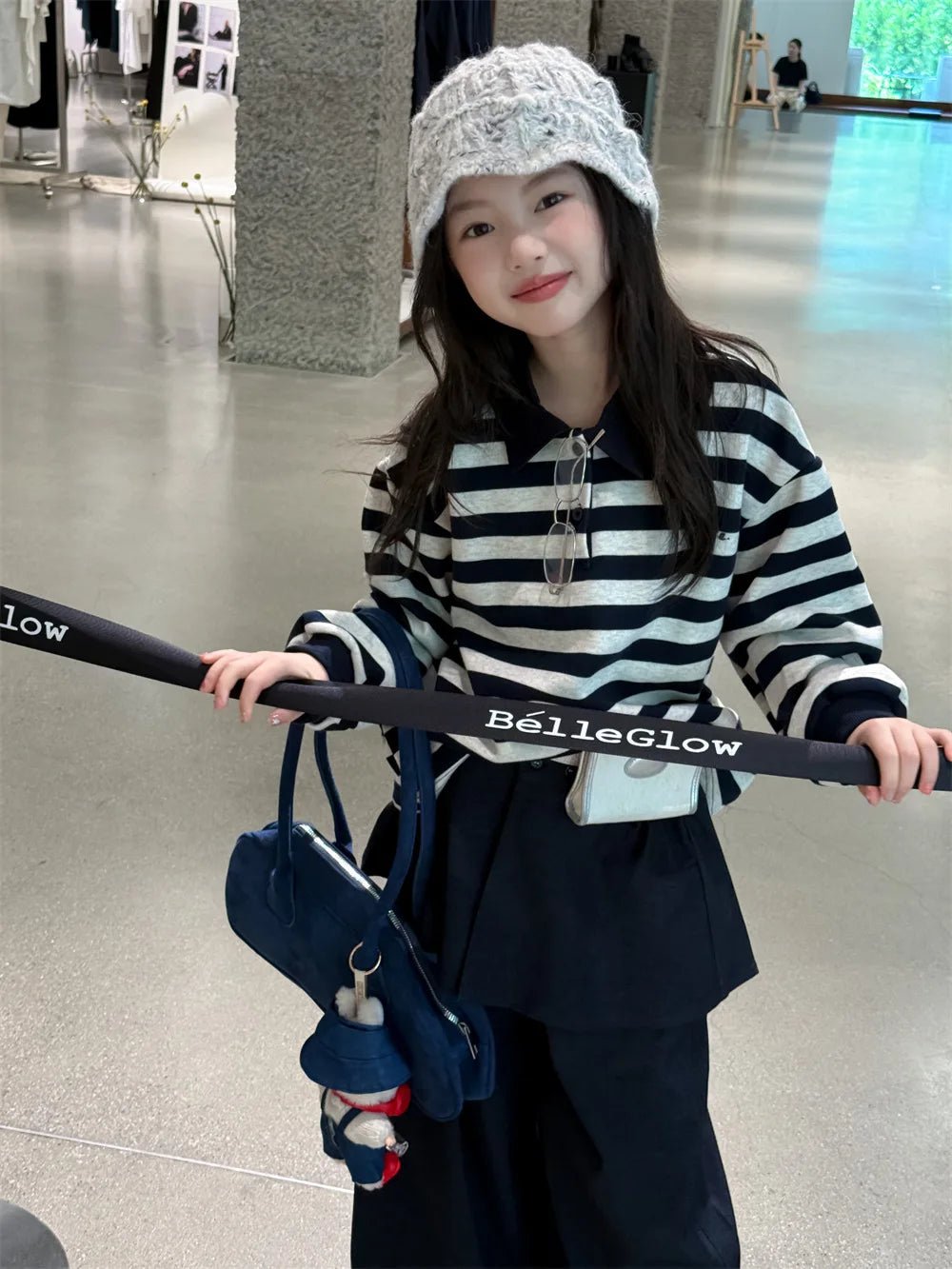 Girls Long Sleeve T-shirt 2025 Autumn Spring New Korean Fashion Casual Daily Sriped Turn - down Collar Top Kids All - match Clothes - lily supply