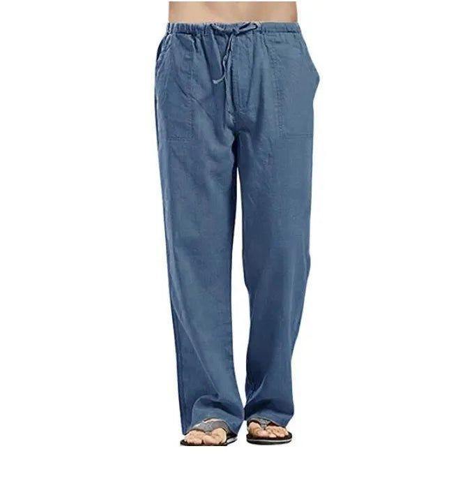 Men's Cotton Linen Pants - Breathable Loose Summer Trousers