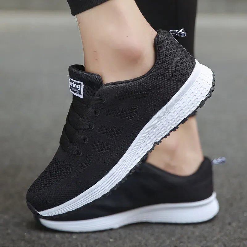 Women Casual Shoes Fashion Breathable Walking Mesh FlatShoesSneakers White Female Footwear - lily supply