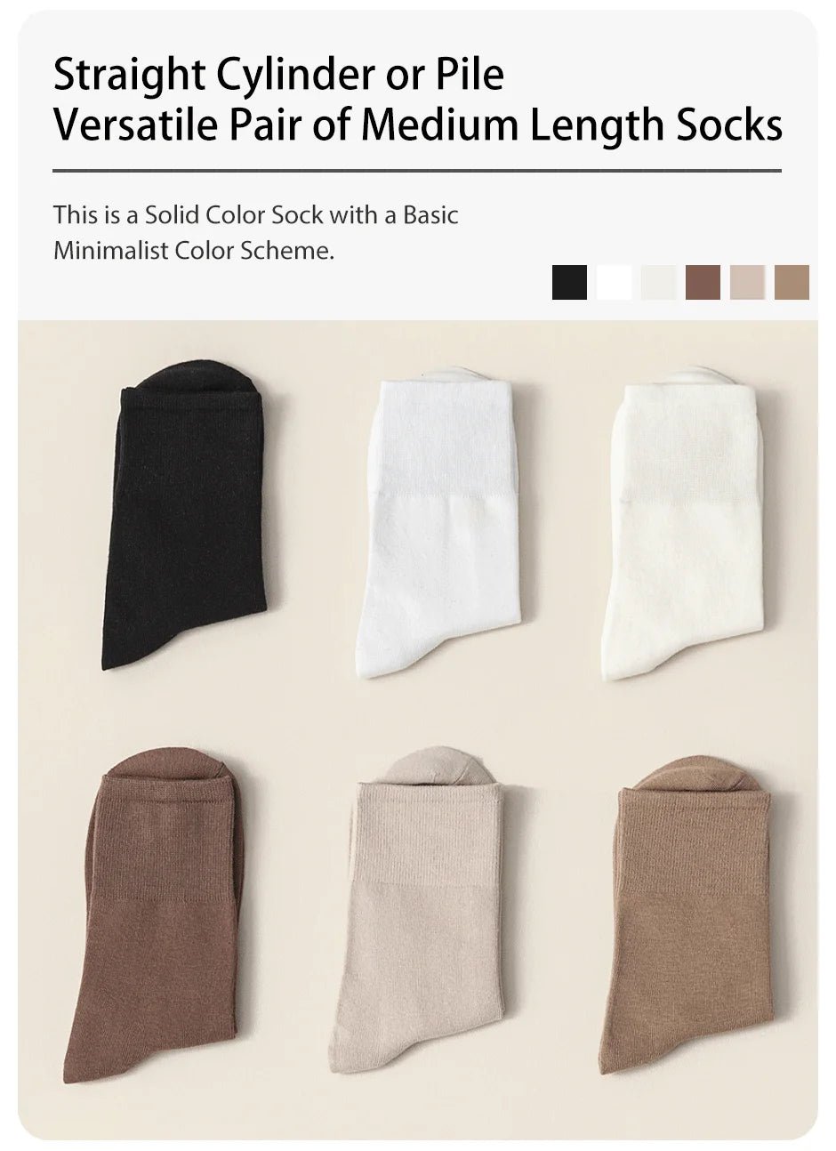 Women's Solid Colour Mid Tube Socks – Everyday Casual Socks - lily supply