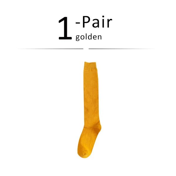 Women's Organic Cotton Thigh High Knee Socks – Solid Colour Long Socks - lily supply