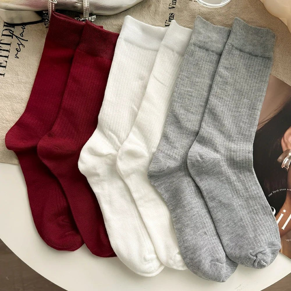 Women's Korean Stripe Pile Long Winter Socks – Warm Knee High Socks - lily supply