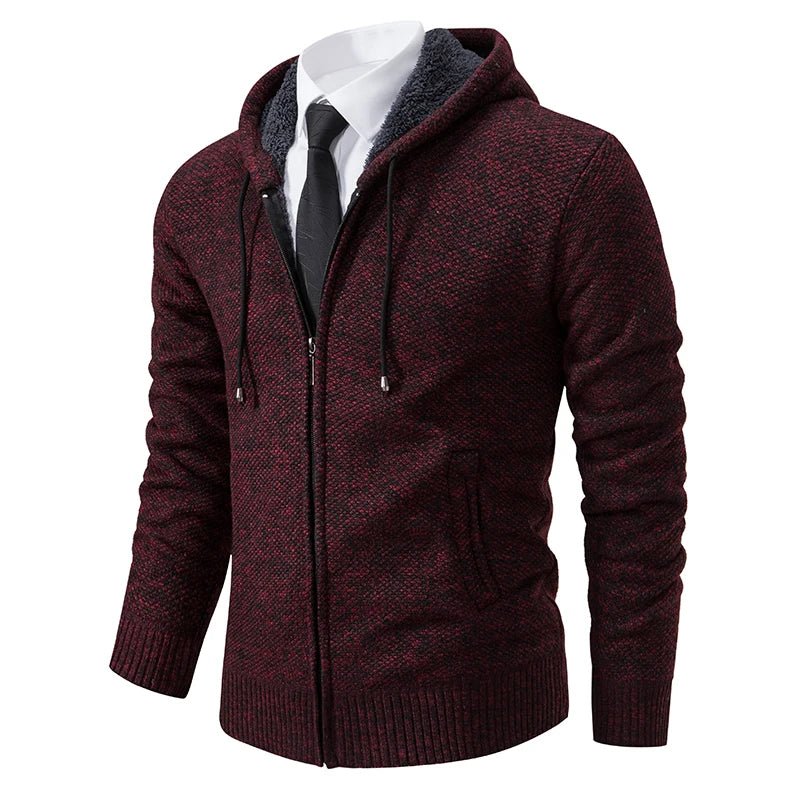 Men's Fleece Zip Stand Collar Cardigan - lily supply