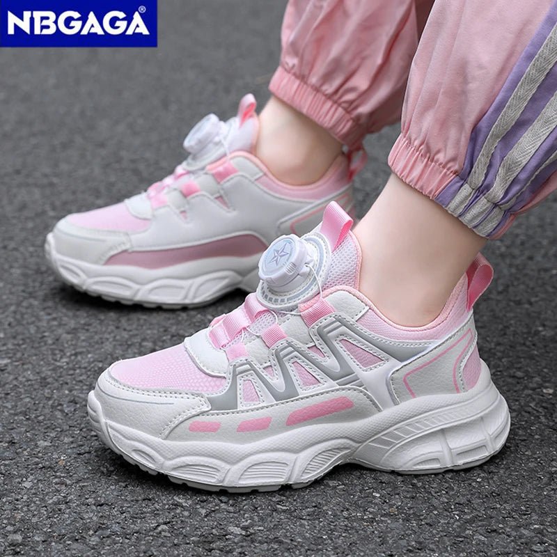 Girls Sports Shoes Lightweight Leather Kids Sneakers Casual Pink Fashion Children Anti - slip Walking Running Shoes - lily supply