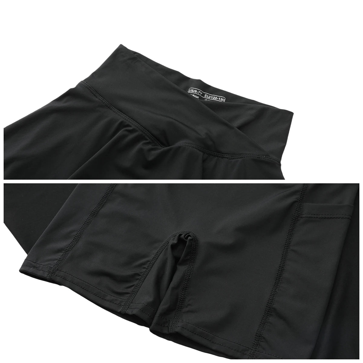 Girls Tennis Athletic Skirt with Side Pocket Shorts High Waist Active Skort for Girls Kids Teen FW103 - lily supply