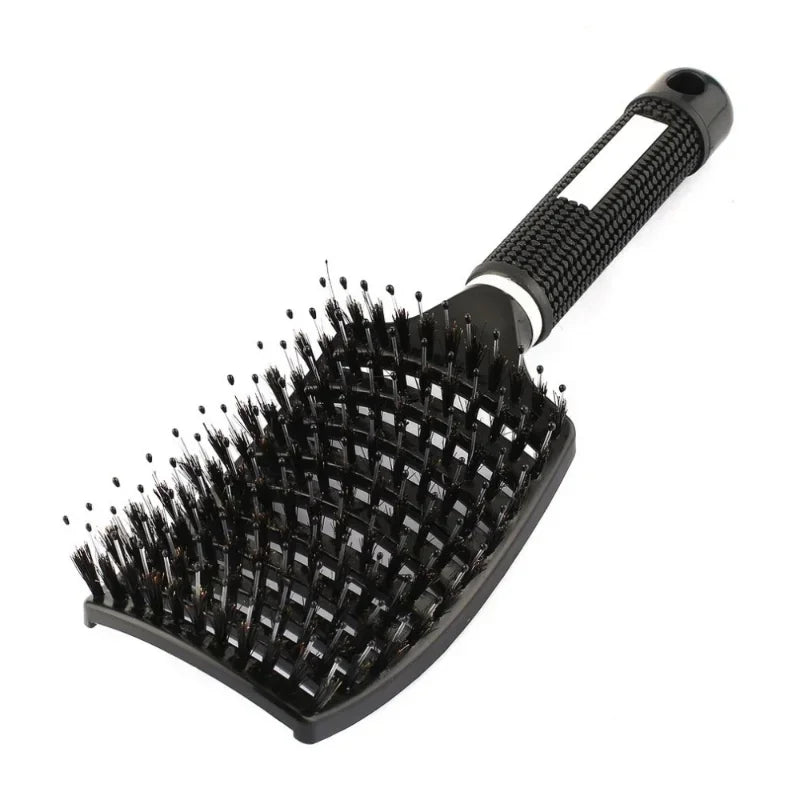 Exfoliating Bristle Hair Brush - Wet Curly Comb Salon Styling Tool - lily supply
