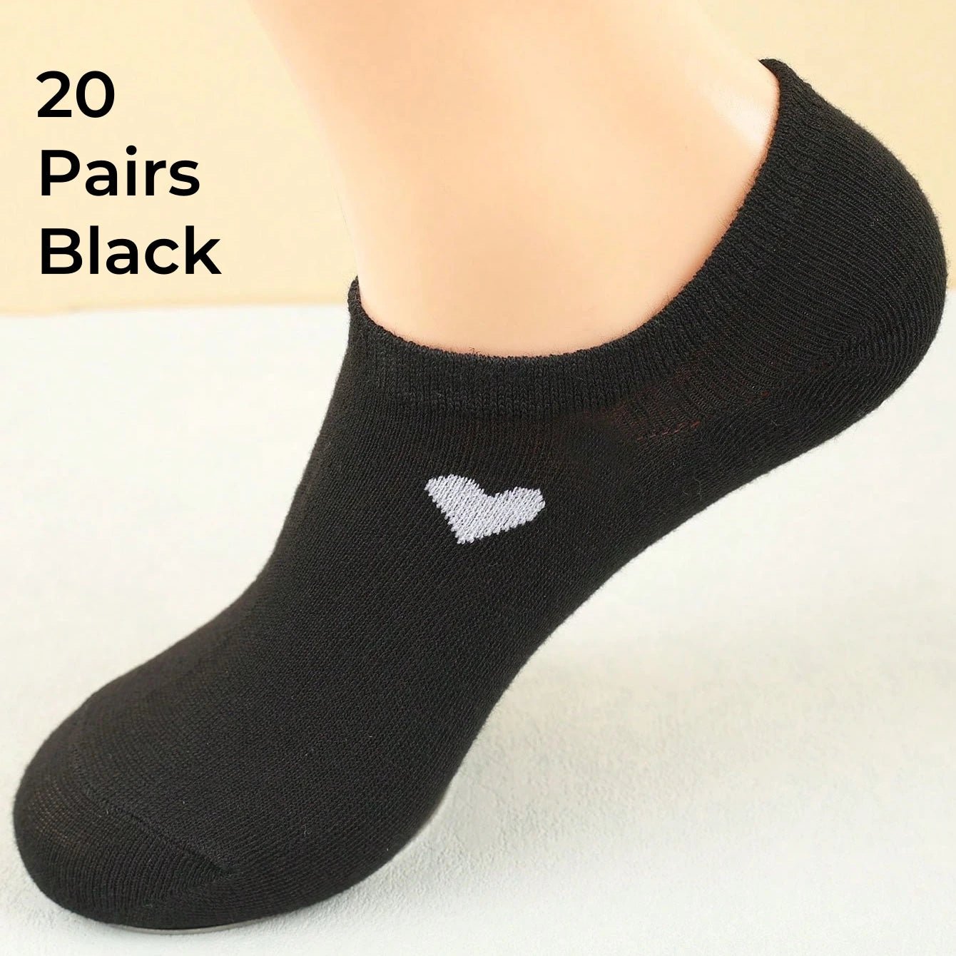 Women's Heart Pattern No - Show Socks – Invisible Ankle Socks - lily supply