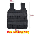 Adjustable 20KG Weighted Training Vest - Strength Endurance Running Fitness Jacket