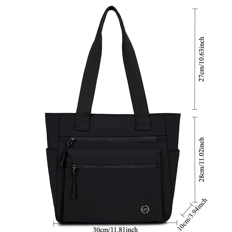 Women's Waterproof Canvas Eco Shoulder Tote Bag - Work School Travel Shopping - lily supply