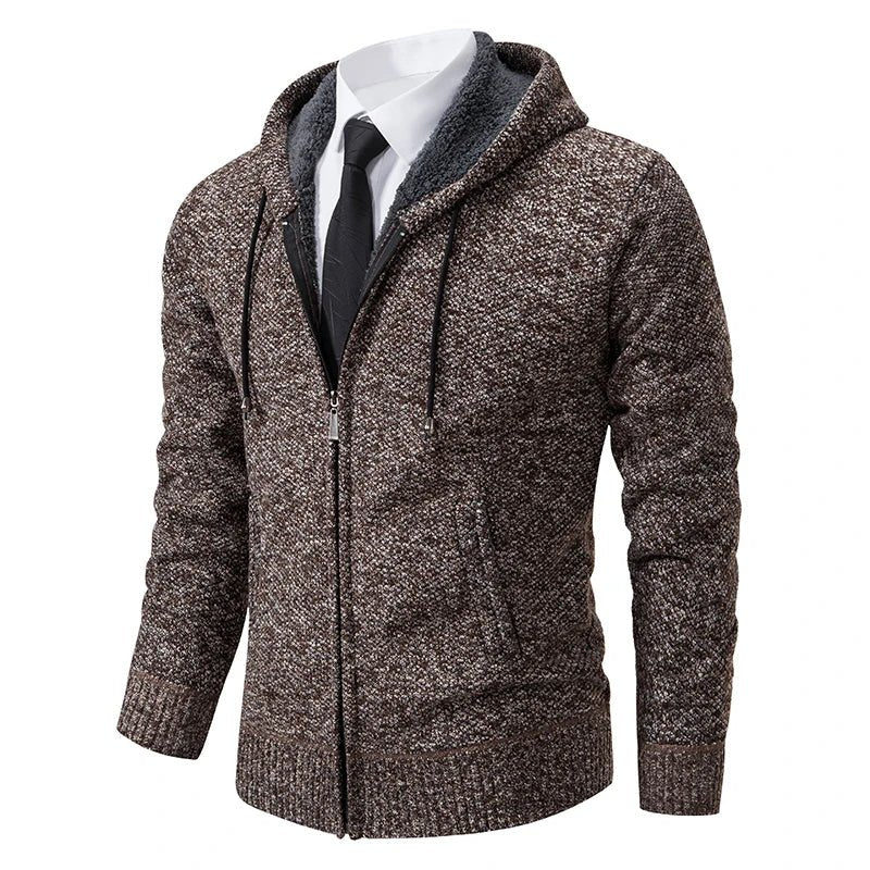Men's Fleece Zip Stand Collar Cardigan - lily supply