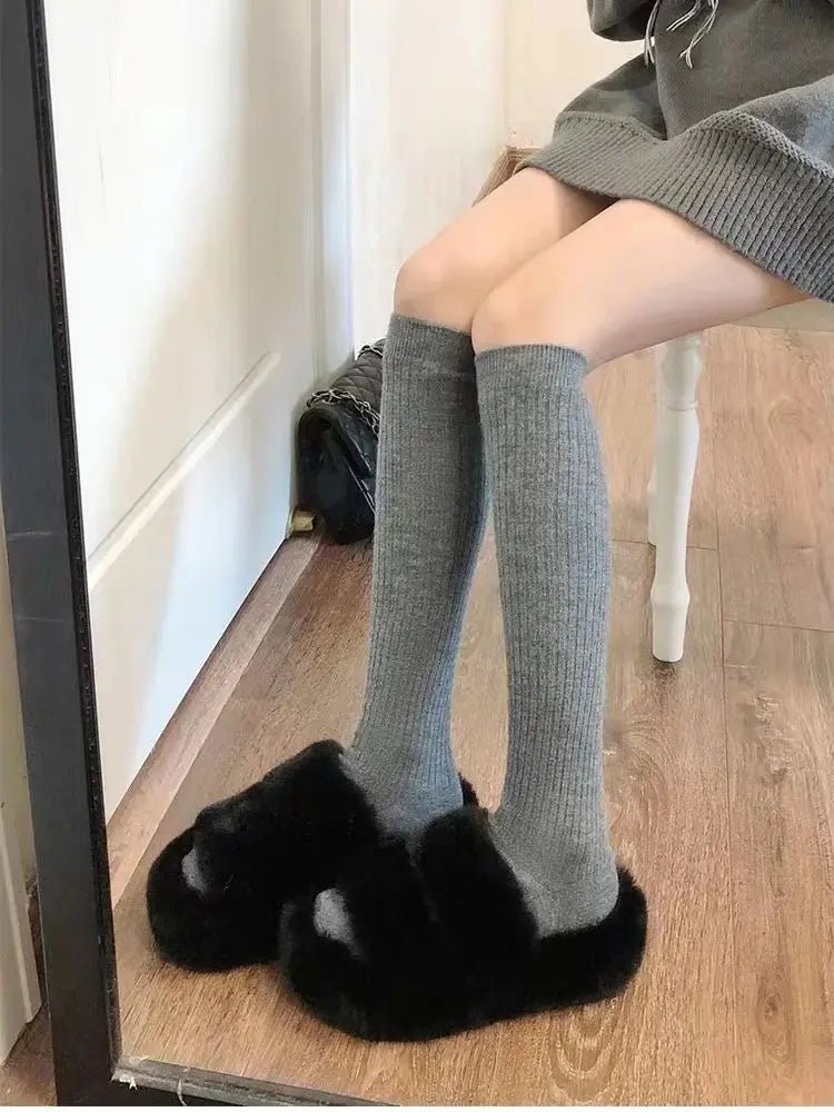 Women's Harajuku Lolita Vertical Bar Knee Socks – Striped Long Socks - lily supply