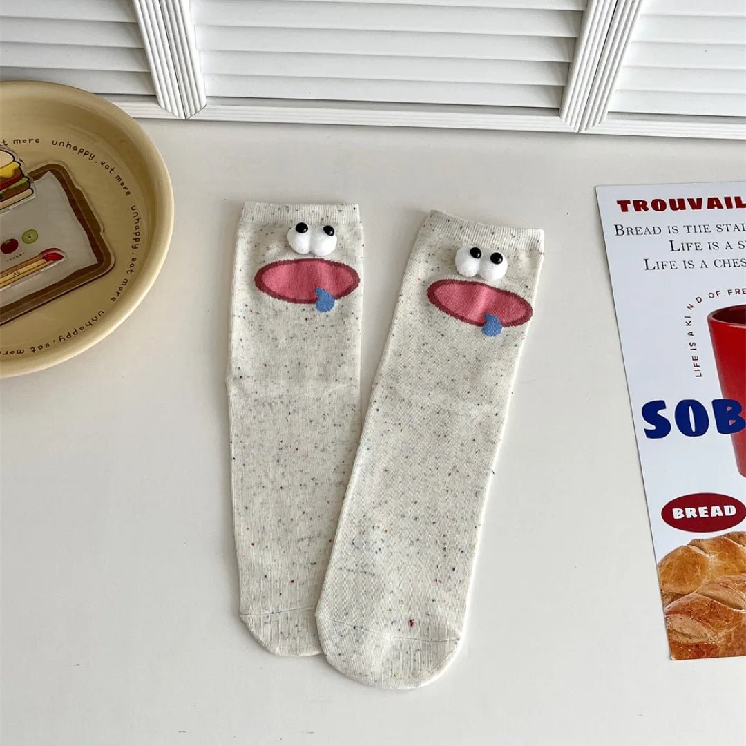 Funny Expression Women's Socks - Cute Cartoon Gift - lily supply