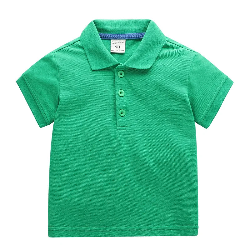 Kids Solid Cotton Polo Shirt Ages 1-10