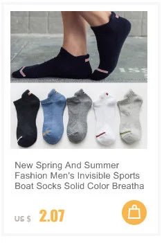 Men's Invisible Silicone Ankle Boat Socks - 5 Pairs Cotton No - Show Slippers - lily supply
